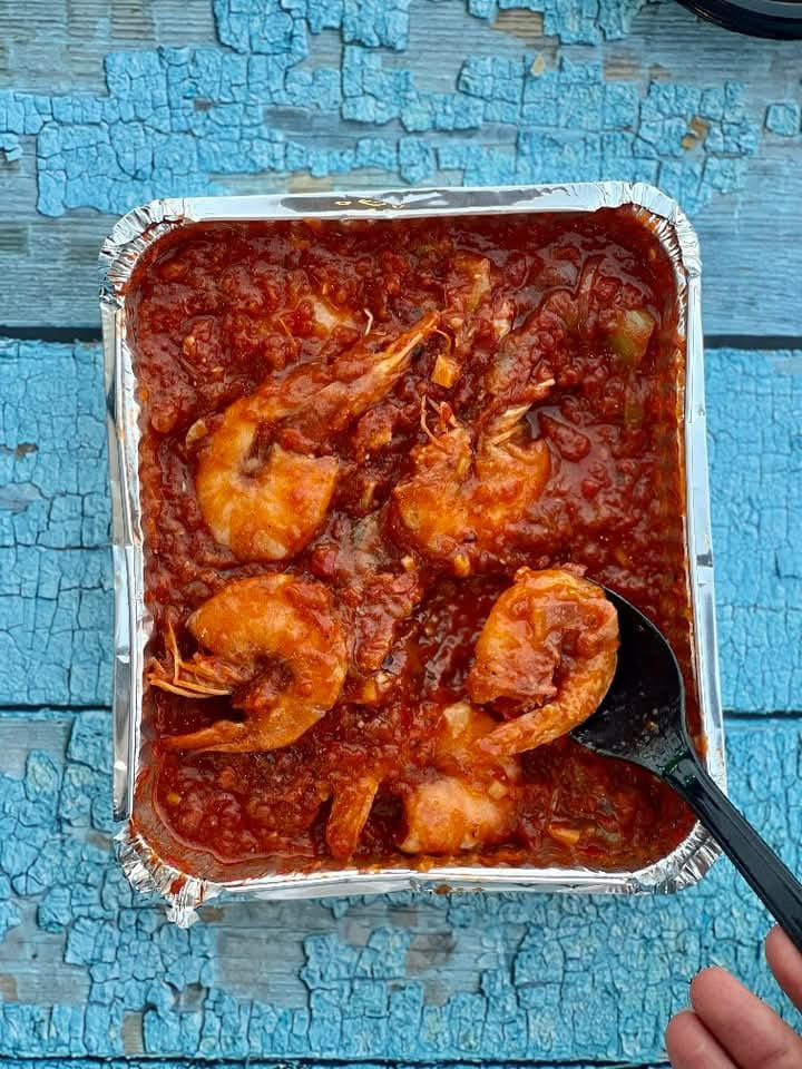 طاجن جمبري احمر بقشرة